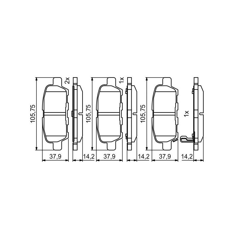 Jeu de quatre plaquettes de frein à disque BOSCH