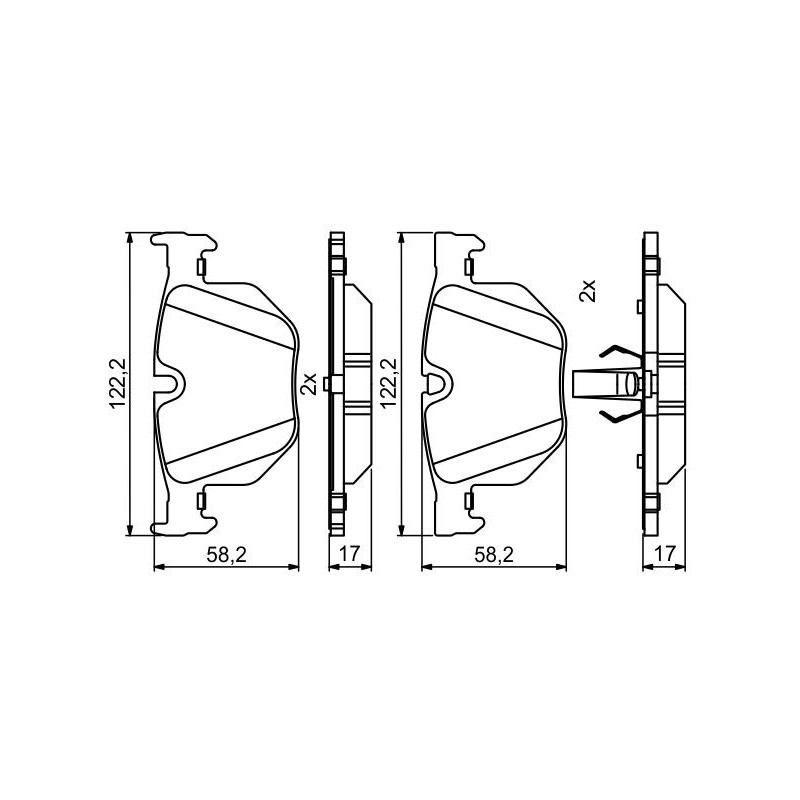 Jeu de quatre plaquettes de frein à disque BOSCH