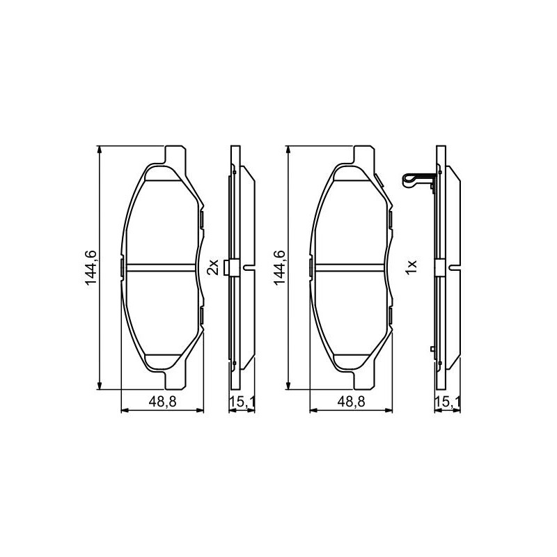 Jeu de quatre plaquettes de frein à disque BOSCH