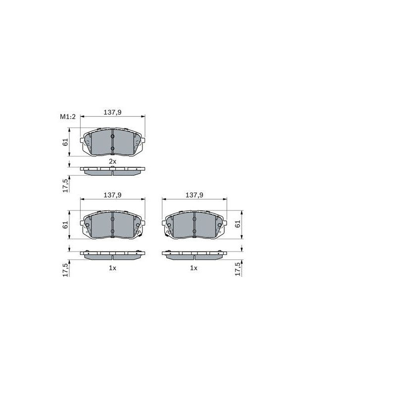 Jeu de quatre plaquettes de frein à disque BOSCH