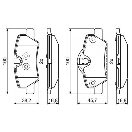 Jeu de quatre plaquettes de frein à disque BOSCH