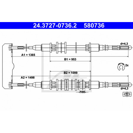 Câble de frein à main ATE