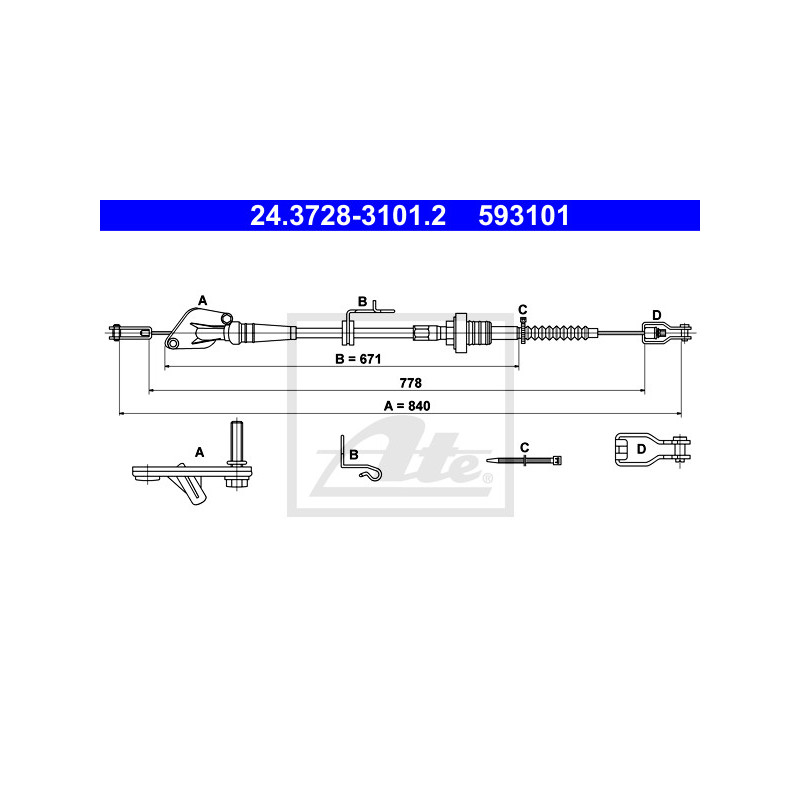 Cable d'embrayage ATE