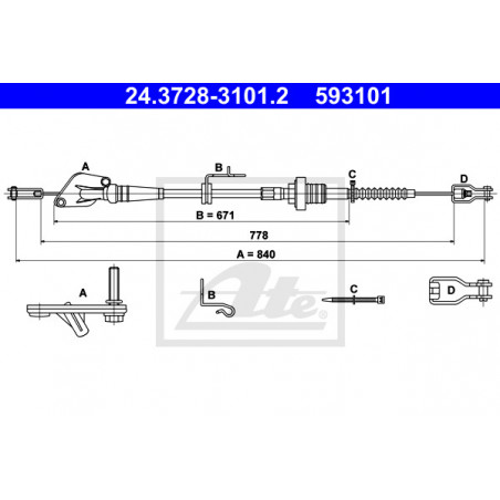 Cable d'embrayage ATE