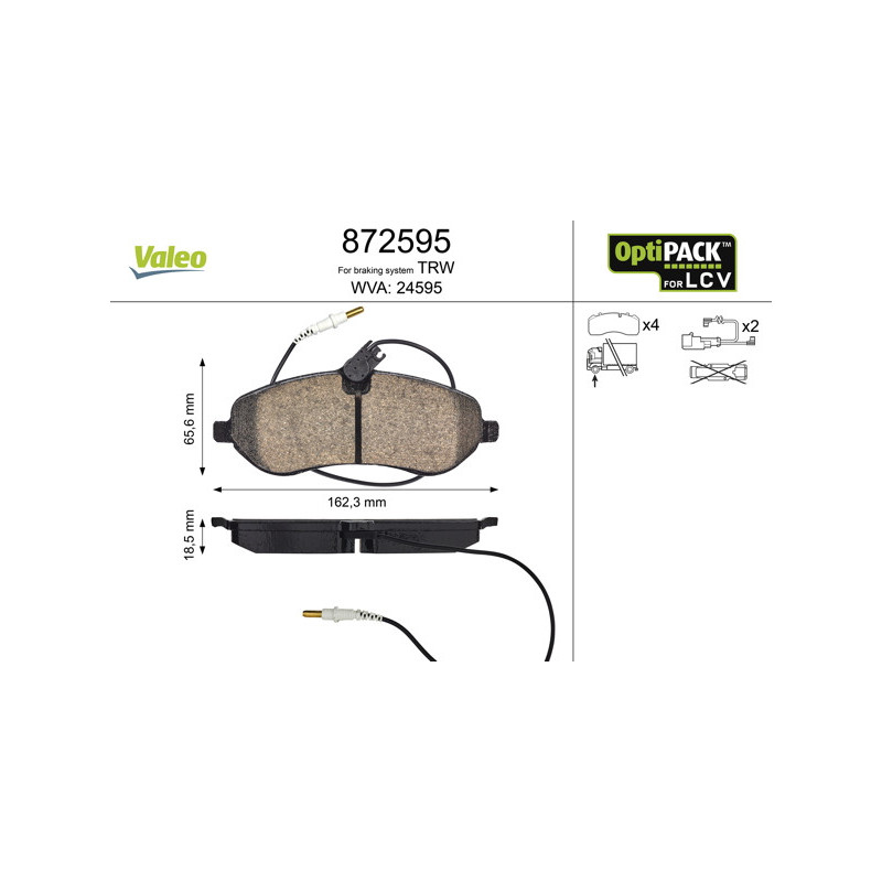Jeu de quatre plaquettes de frein à disque VALEO