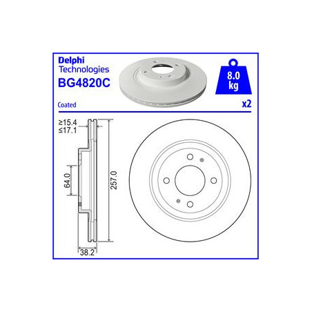 Jeu de 2 disques de frein...