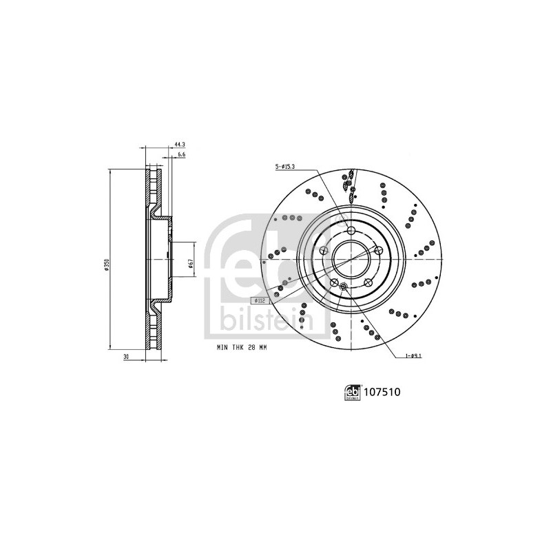 Jeu de 2 disques de frein FEBI BILSTEIN